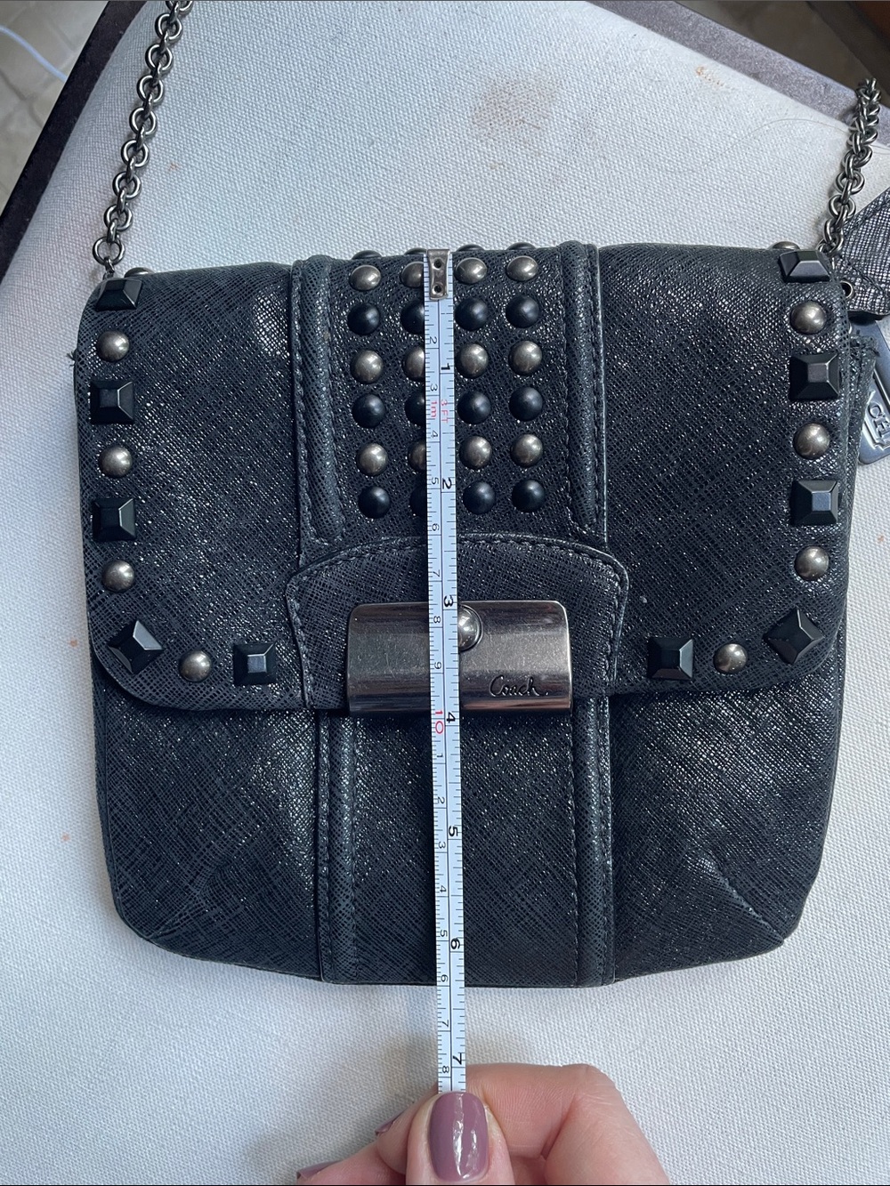 Coach KRISTIN Studded Crossbody Bag Chain Strap Two Hangtags Collector Piece - Picture 14 of 14